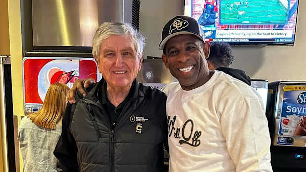Deion Sanders with Bill McCartney at University of Colorado